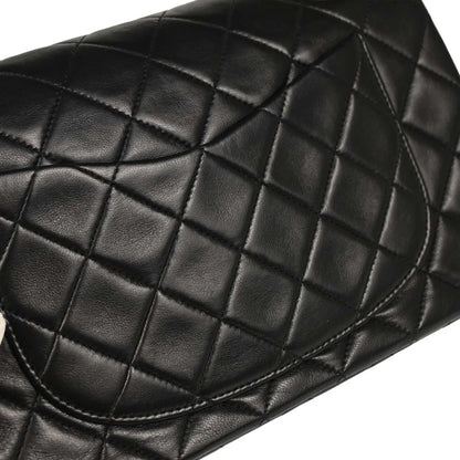 Chanel 1994-1996 Black Lambskin Small Classic Double Flap Shoulder Bag