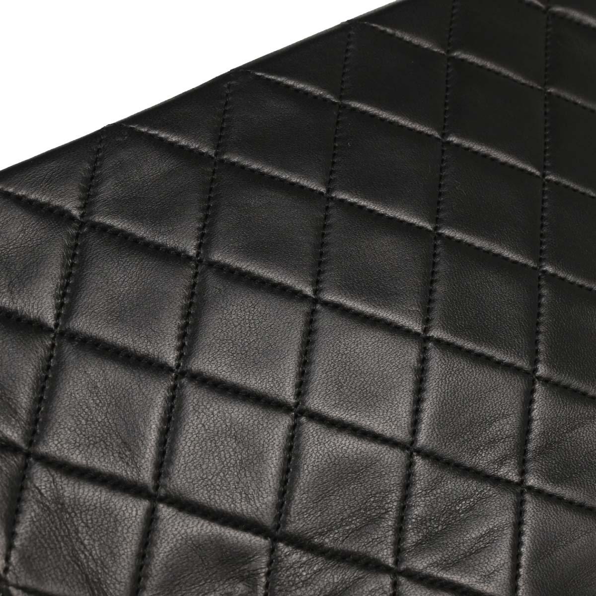 Chanel 1989-1991 Black Lambskin Classic Square Flap Shoulder Bag