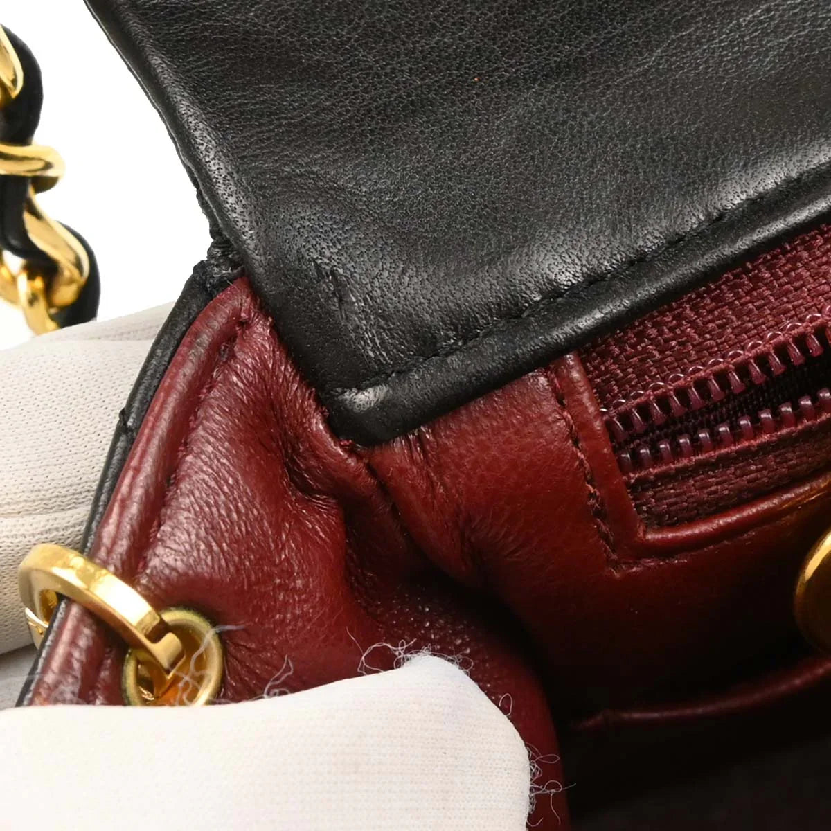Chanel 1989-1991 Black Lambskin Classic Square Flap Shoulder Bag