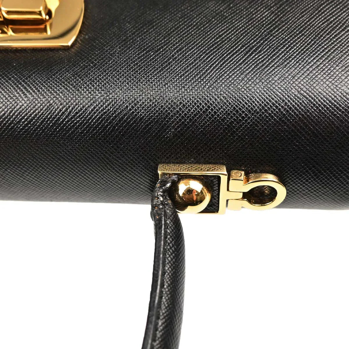 Salvatore Ferragamo 上質 オールレザー 2way ボストン Salvatore Ferragamo Black Leather Gancini 2way Shoulder