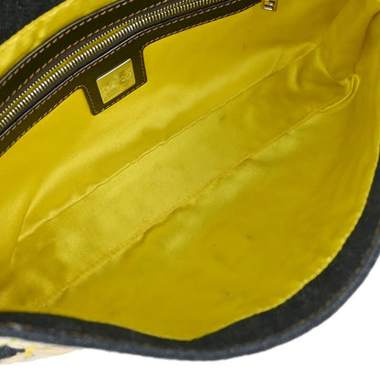 Fendi 2000 Denim Embroidered Baguette Handbag