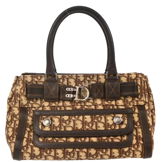 Christian Dior Brown Canvas Trotter Handbag