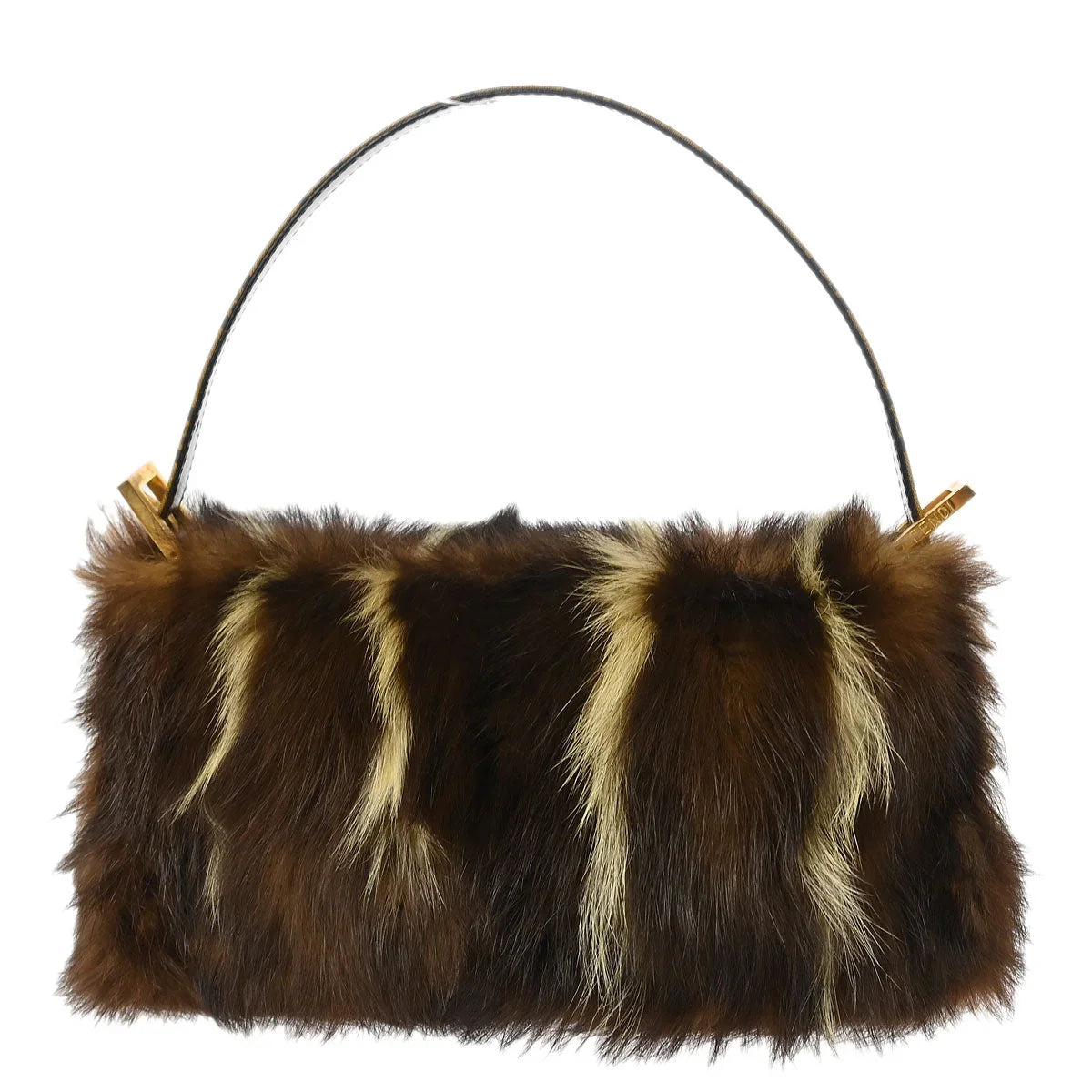 Fendi * 2000-2001 “fitch fur inlay” Baguette Handbag