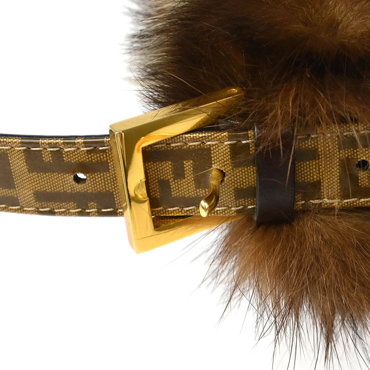 Fendi * 2000-2001 “fitch fur inlay” Baguette Handbag