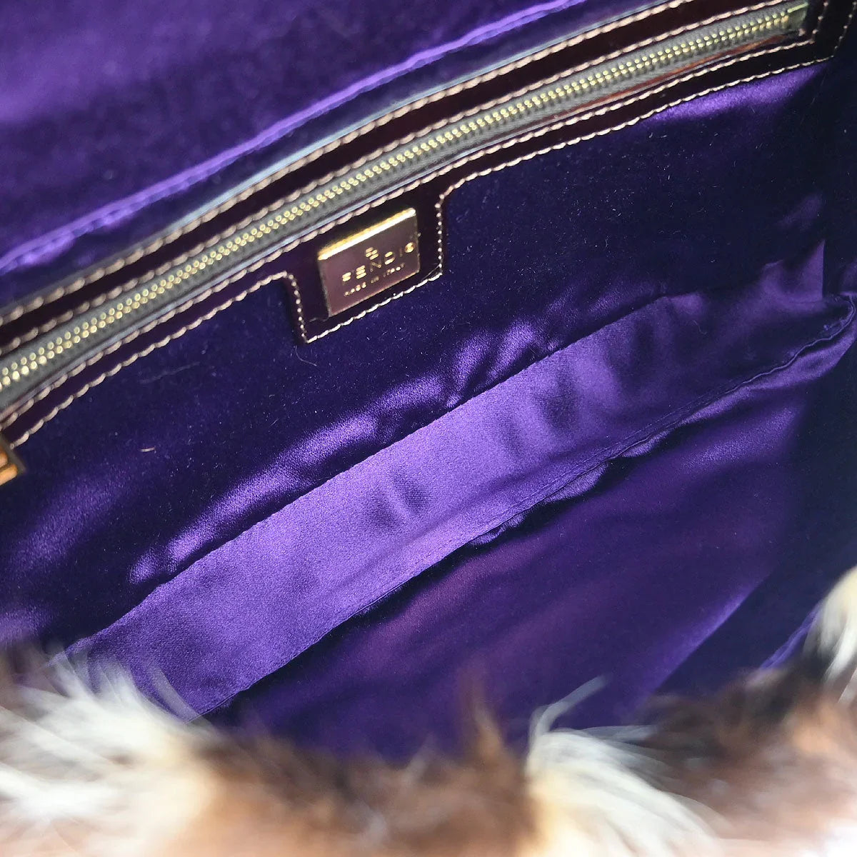 Fendi * 2000-2001 “fitch fur inlay” Baguette Handbag