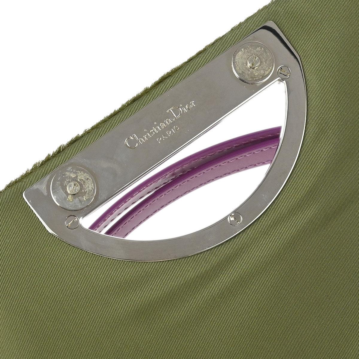 Christian Dior * 2000 Moss Green Pony Hair Python Malice Pearl Handbag
