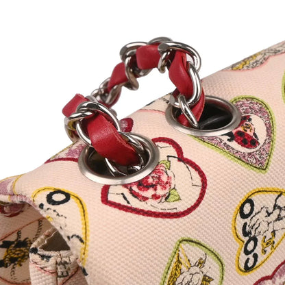Chanel Pink Canvas Valentine Chain Shoulder Bag