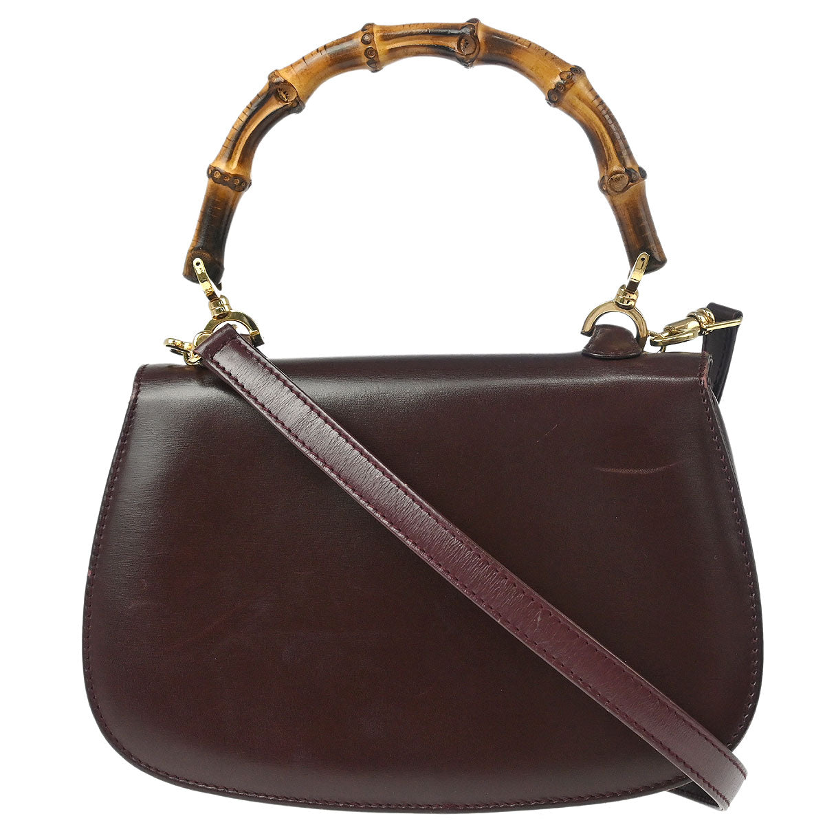 Gucci Brown Bamboo 2way Shoulder Handbag