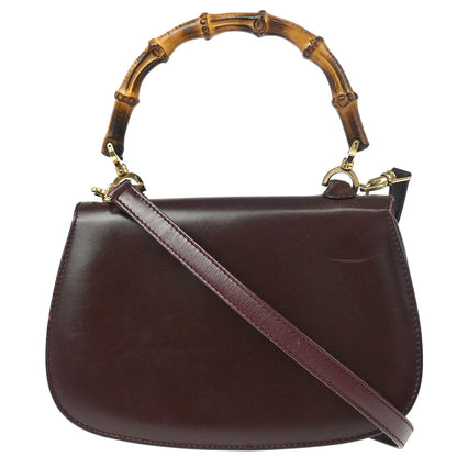 Gucci Brown Bamboo 2way Shoulder Handbag