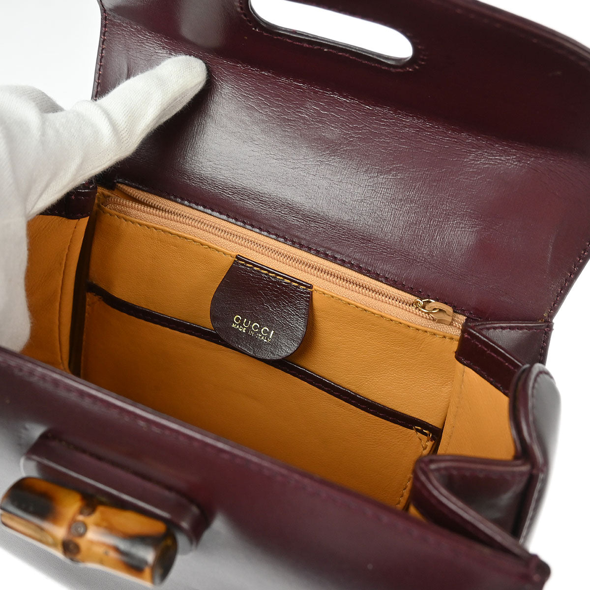 Gucci Brown Bamboo 2way Shoulder Handbag