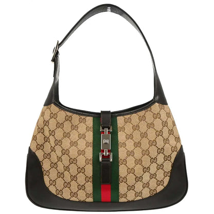 Gucci Beige Canvas GG Jackie Hobo Handbag