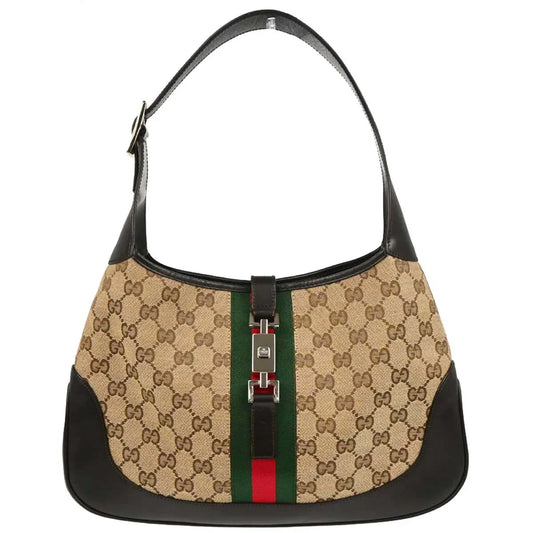 Gucci Beige Canvas GG Jackie Hobo Handbag