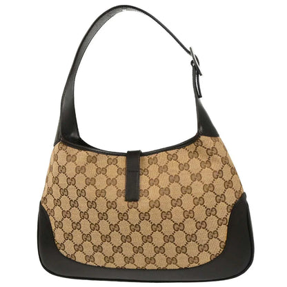 Gucci Beige Canvas GG Jackie Hobo Handbag