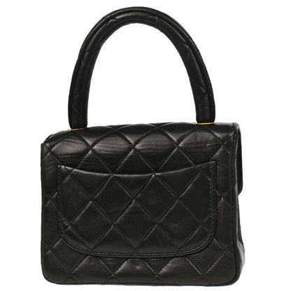 Chanel Black Lambskin Top Handle Handbag