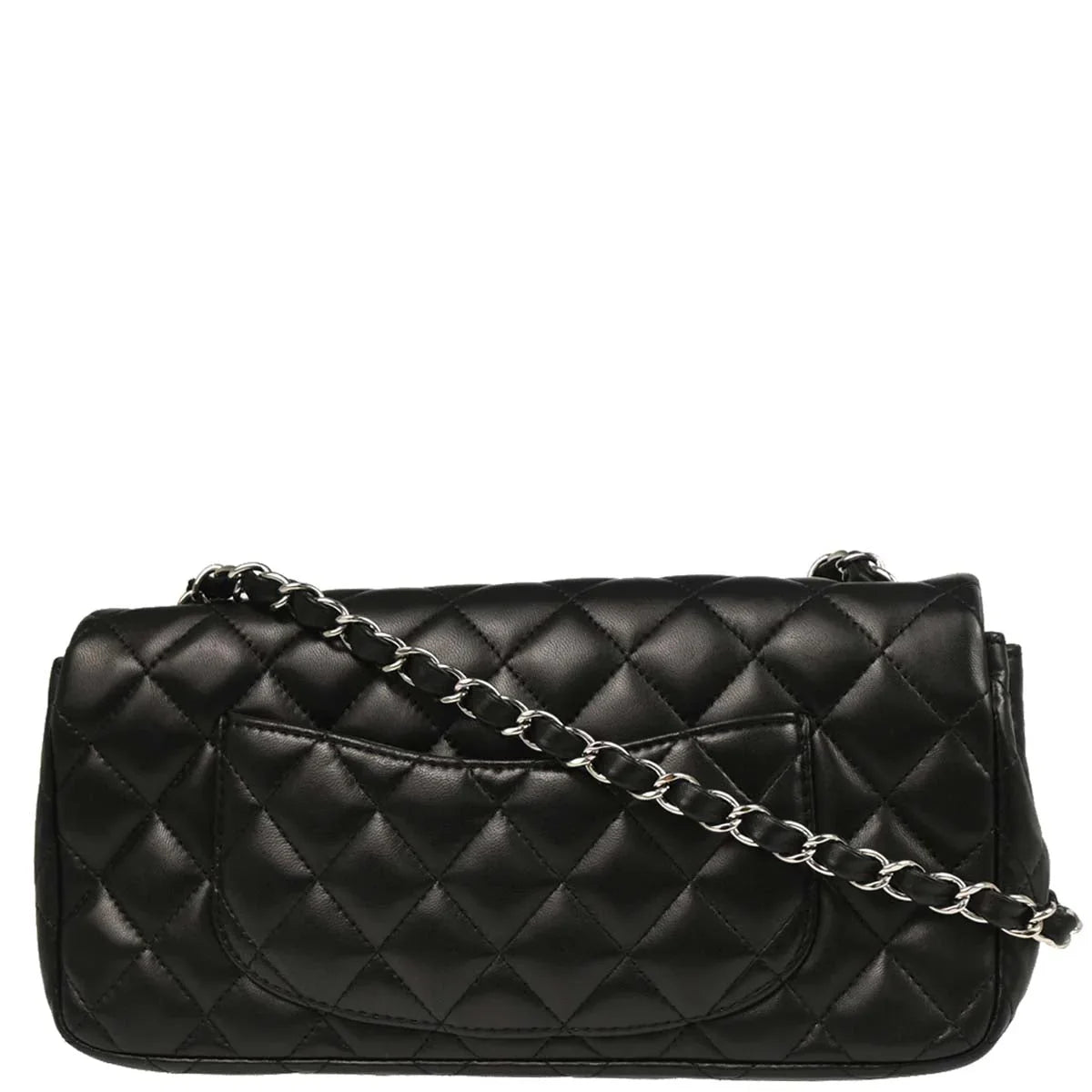 Chanel 2008-2009 Black Lambskin East West Shoulder Bag