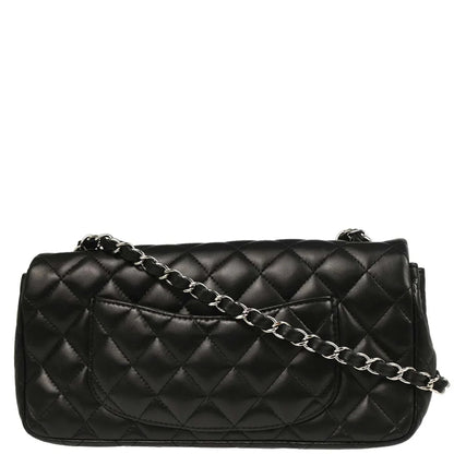 Chanel 2008-2009 Black Lambskin East West Shoulder Bag