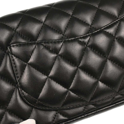 Chanel 2008-2009 Black Lambskin East West Shoulder Bag
