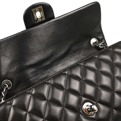 Chanel 2008-2009 Black Lambskin East West Shoulder Bag