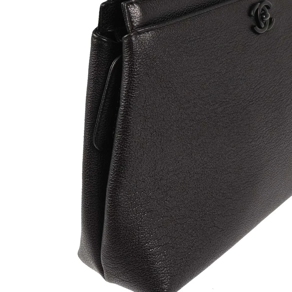 Chanel 1997-1999 Black Caviar Tote Handbag