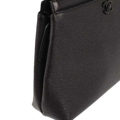 Chanel 1997-1999 Black Caviar Tote Handbag