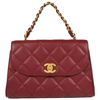Chanel 1994-1996 Bordeaux Caviar Handbag