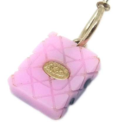 Chanel Cambon Ligne Dangle Piercing Earrings Pink 05C
