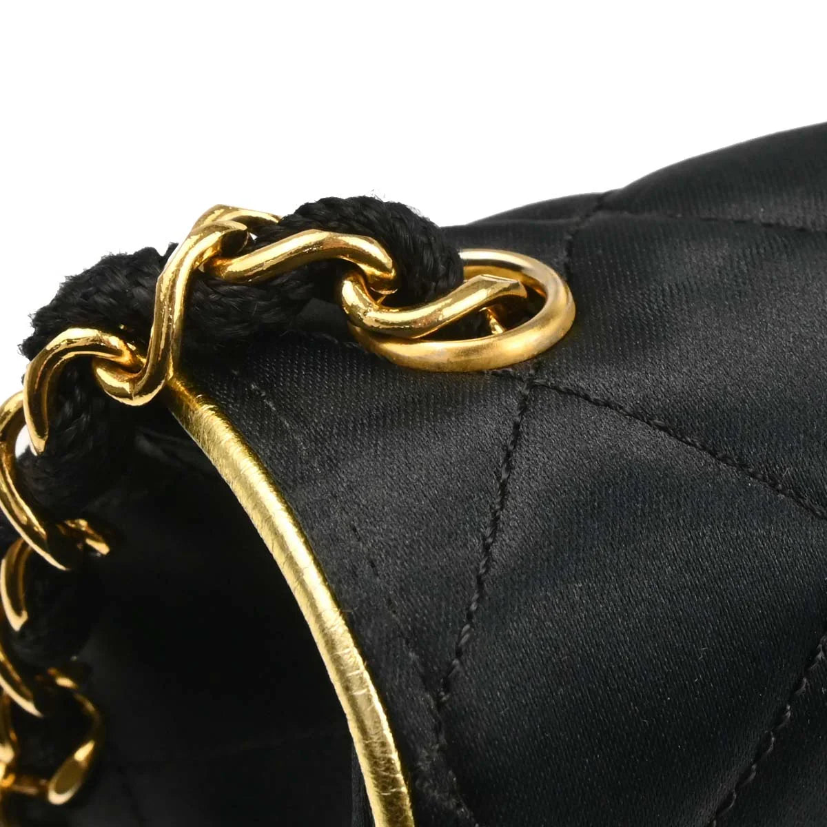Chanel 1989-1991 Black Satin Mini Classic Square Flap Shoulder Bag