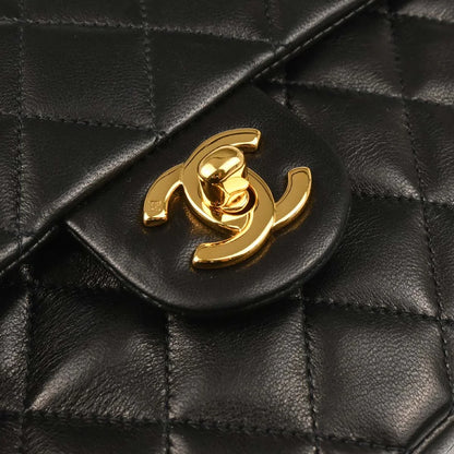 Chanel 1997-1999 Black Lambskin Mini Classic Square Flap Shoulder Bag