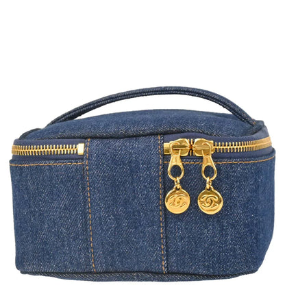 Chanel 1996-1997 Blue Denim Vanity Handbag