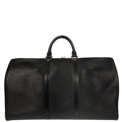 Louis Vuitton Black Epi Keepall 50 Travel Handbag M42962