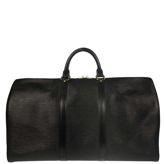 Louis Vuitton Black Epi Keepall 50 Travel Handbag M42962