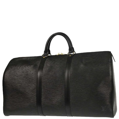 Louis Vuitton Black Epi Keepall 50 Travel Handbag M42962
