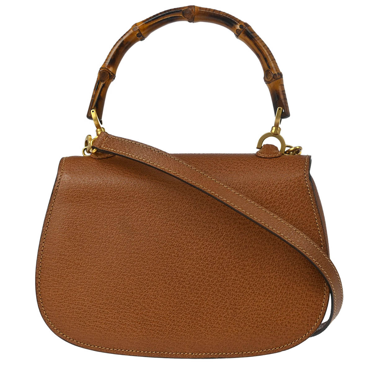 Gucci Brown Pigskin Bamboo 2way Shoulder Handbag