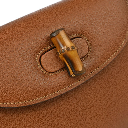 Gucci Brown Pigskin Bamboo 2way Shoulder Handbag