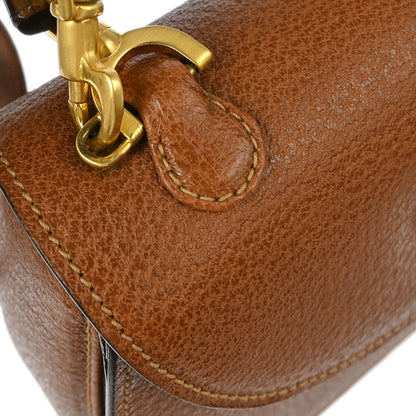 Gucci Brown Pigskin Bamboo 2way Shoulder Handbag