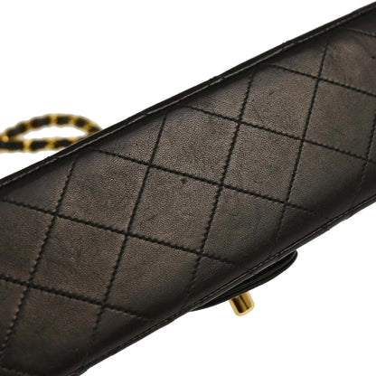 Chanel 1994-1996 Black Lambskin Small Classic Double Flap Shoulder Bag