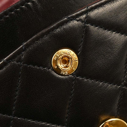 Chanel 1994-1996 Black Lambskin Small Classic Double Flap Shoulder Bag