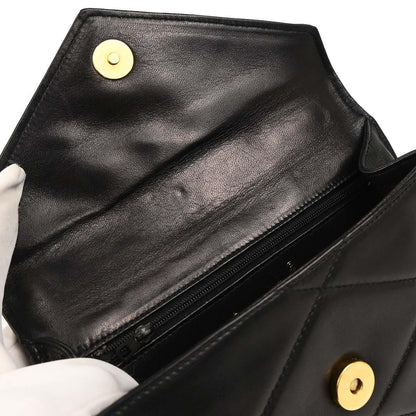 Chanel 1986-1988 Black Lambskin Top Handle Handbag