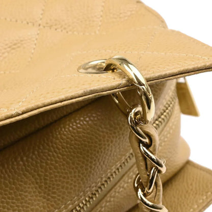 Chanel 2002-2003 Beige Caviar Petite Timeless Tote PTT Chain Handbag