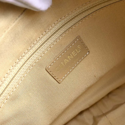 Chanel 2002-2003 Beige Caviar Petite Timeless Tote PTT Chain Handbag