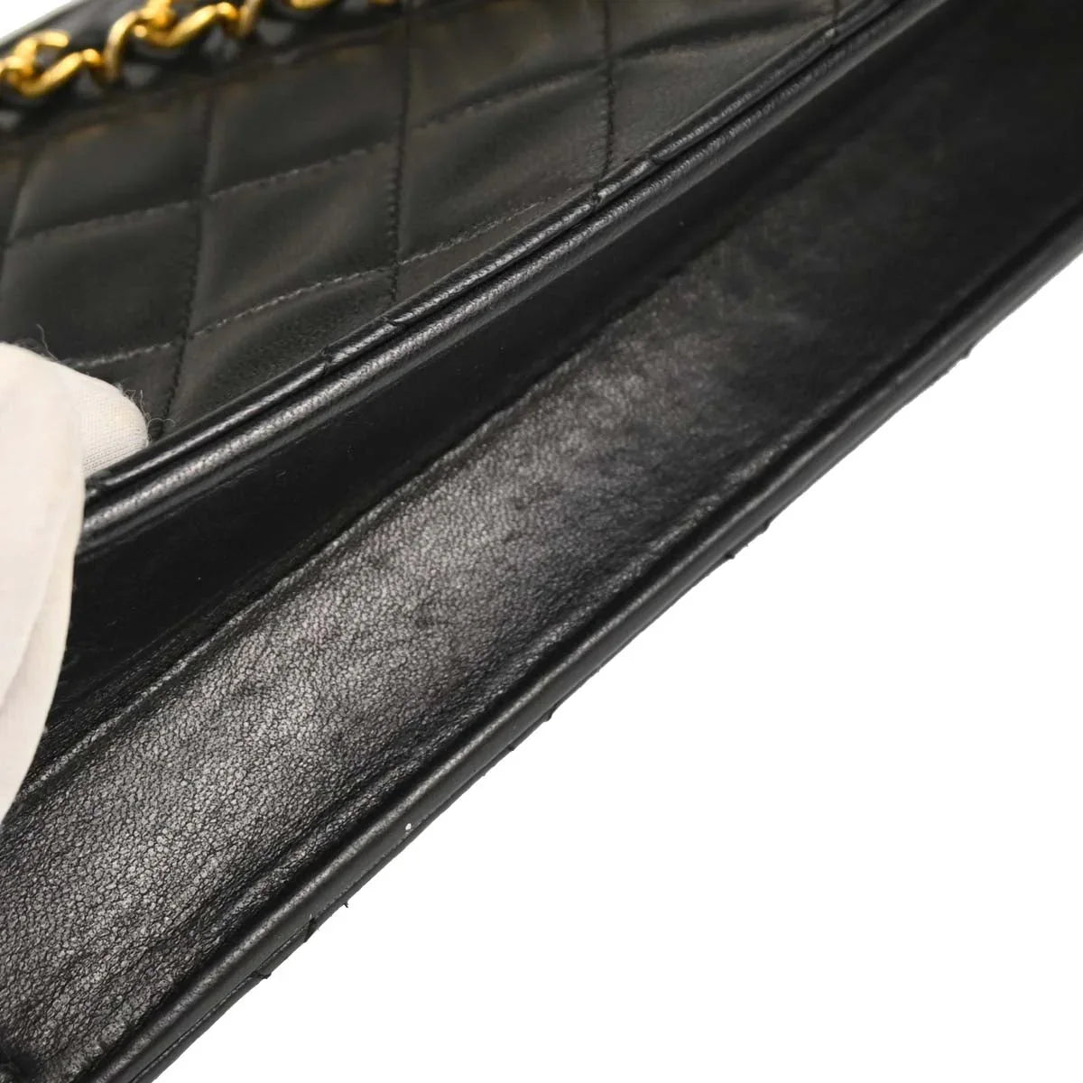 Chanel 1989-1991 Black Lambskin 2way Shoulder Handbag