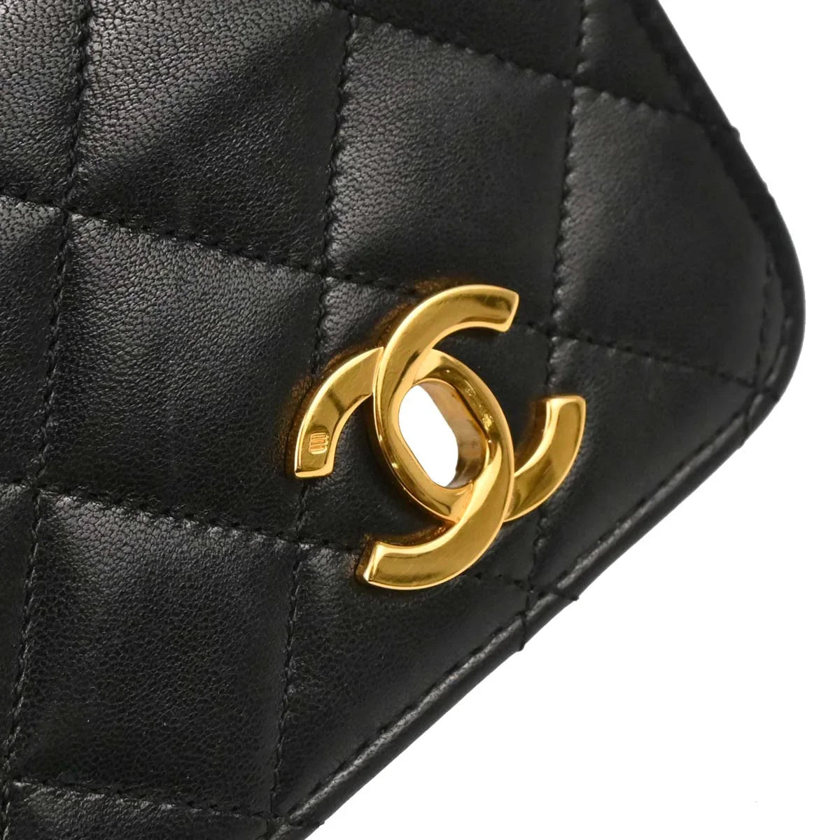 Chanel 1989-1991 Black Lambskin 2way Shoulder Handbag