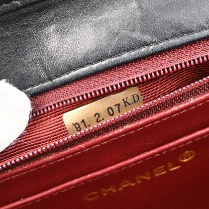 Chanel 1989-1991 Black Lambskin 2way Shoulder Handbag