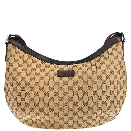 Gucci Beige Canvas GG Hobo Shoulder Bag