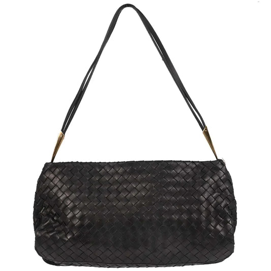 Bottega Veneta Black Intrecciato Handbag