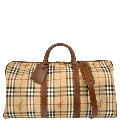 Burberry Beige PVC House Check Duffle 2way Shoulder Handbag