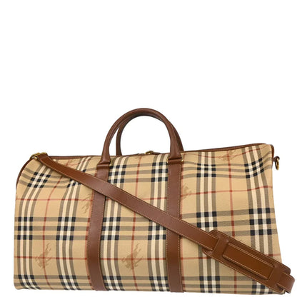 Burberry Beige PVC House Check Duffle 2way Shoulder Handbag