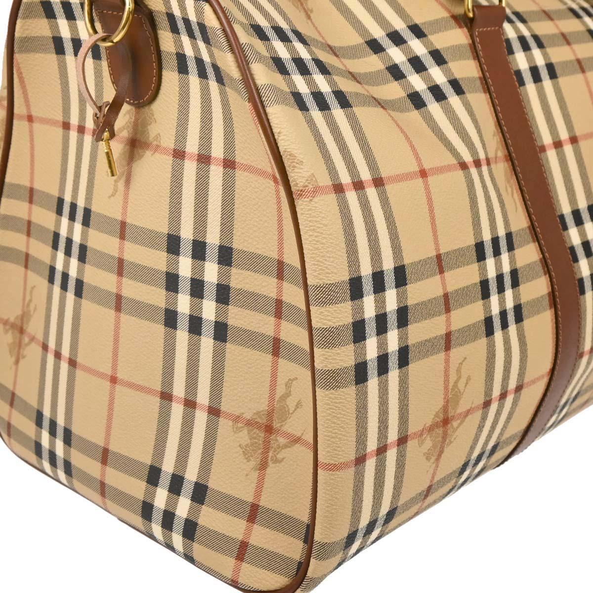 Burberry Beige PVC House Check Duffle 2way Shoulder Handbag