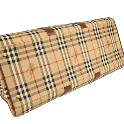 Burberry Beige PVC House Check Duffle 2way Shoulder Handbag