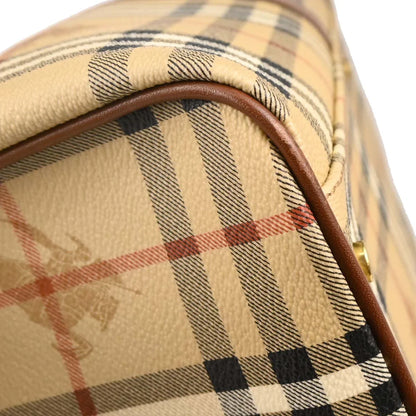 Burberry Beige PVC House Check Duffle 2way Shoulder Handbag